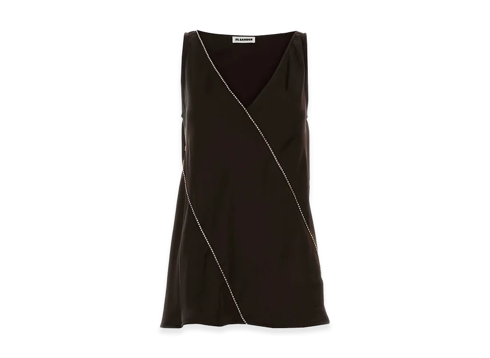 Jil Sander Women's Chocolate Viscose Top "Brown"