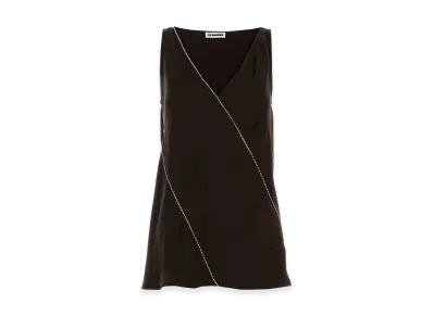 Jil Sander Women's Chocolate Viscose Top "Brown"