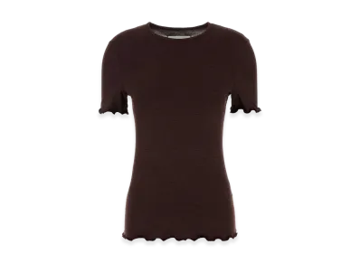 Jil Sander Women's Aubergine Stretch Silk Blend Tee "Purple"