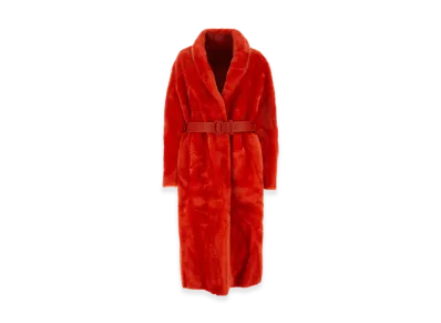 Jil Sander Women's Shearling Coat "Red"