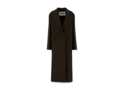 Jil Sander Women's Wool Coat "Melange Brown"