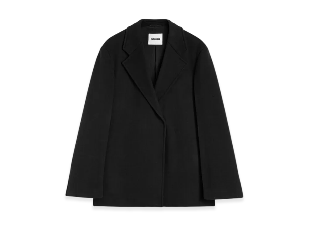 Jil Sander Double Wool Tailored Coat "Black"