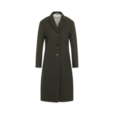 Jil Sander Thyme Slim Straight Knee-Lenght Coat "Khaki"