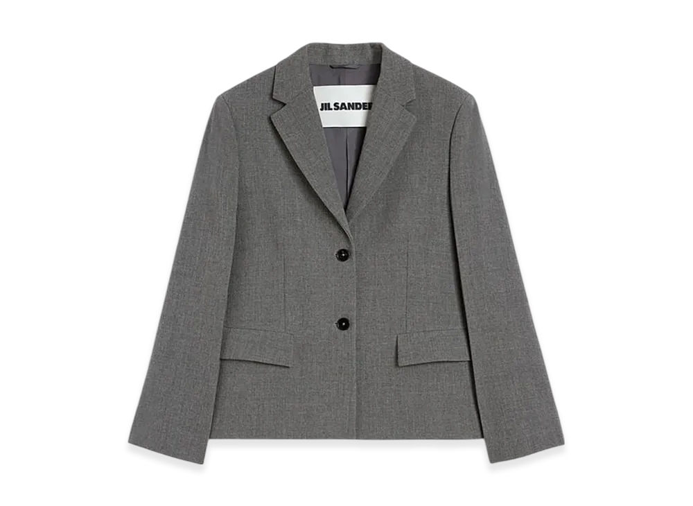 Jil Sander Wool Canvas Tailored Jacket "Volcanic Glass"