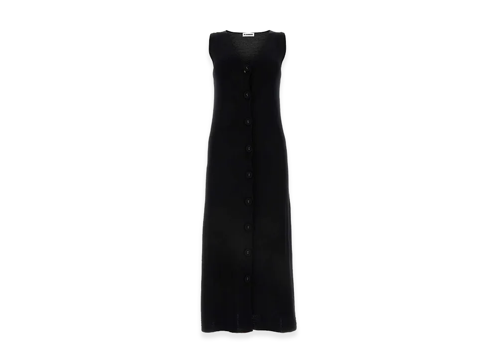 Jil Sander Women's Stretch Cotton Blend Dress "Black"