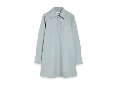 Jil Sander Cotton Poplin Polo Dress "Pewter Blue"
