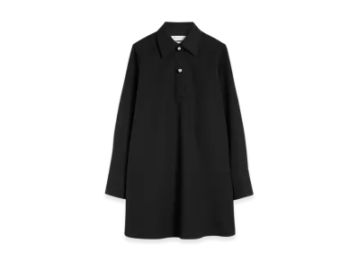 Jil Sander Wool Gabardine Polo Dress "Black"