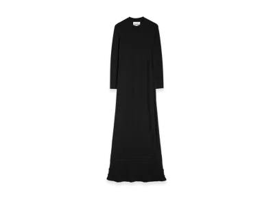 Jil Sander Wool Jersey Ruffle Dress "Black"