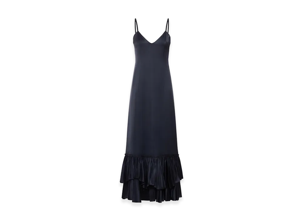 Jil Sander Women's Ruffled Silk Blend Dress "Black"