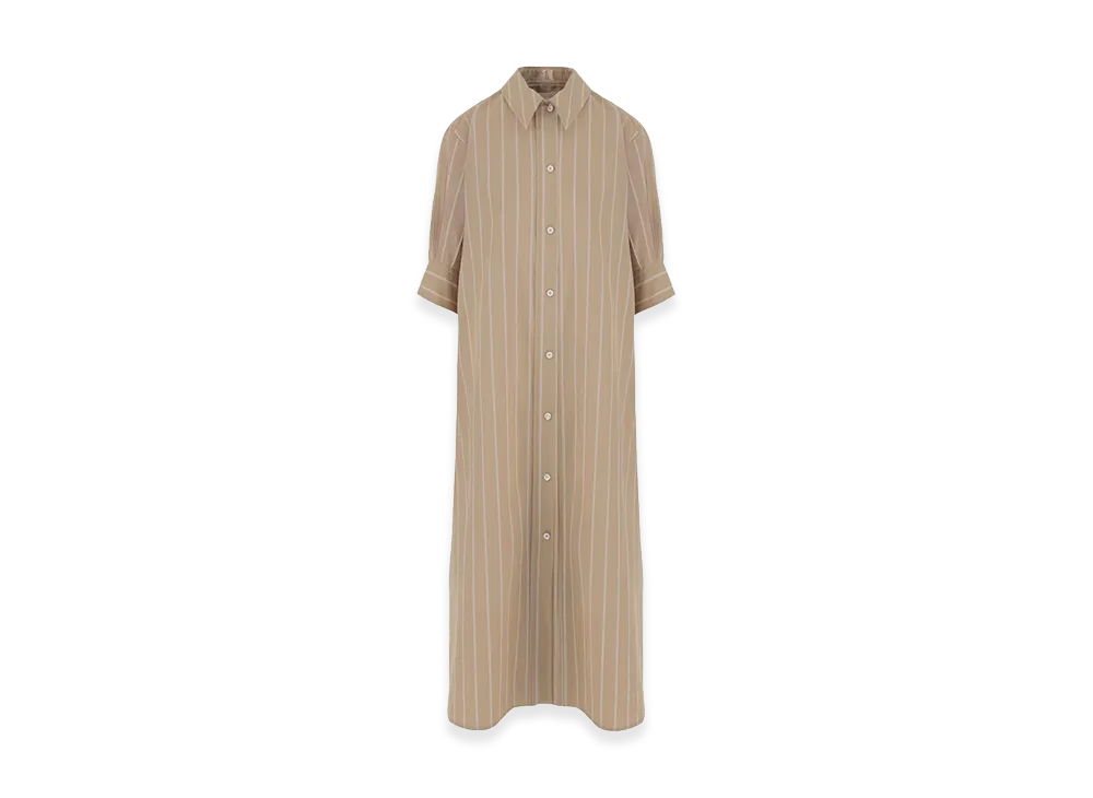 Jil Sander Women's Embroidered Poplin Shirt Dress "Beige"