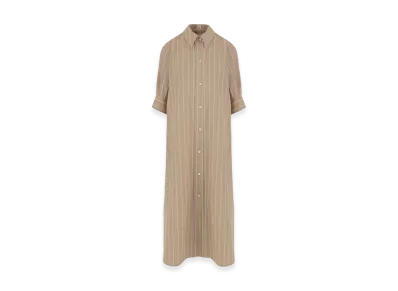 Jil Sander Women's Embroidered Poplin Shirt Dress "Beige"