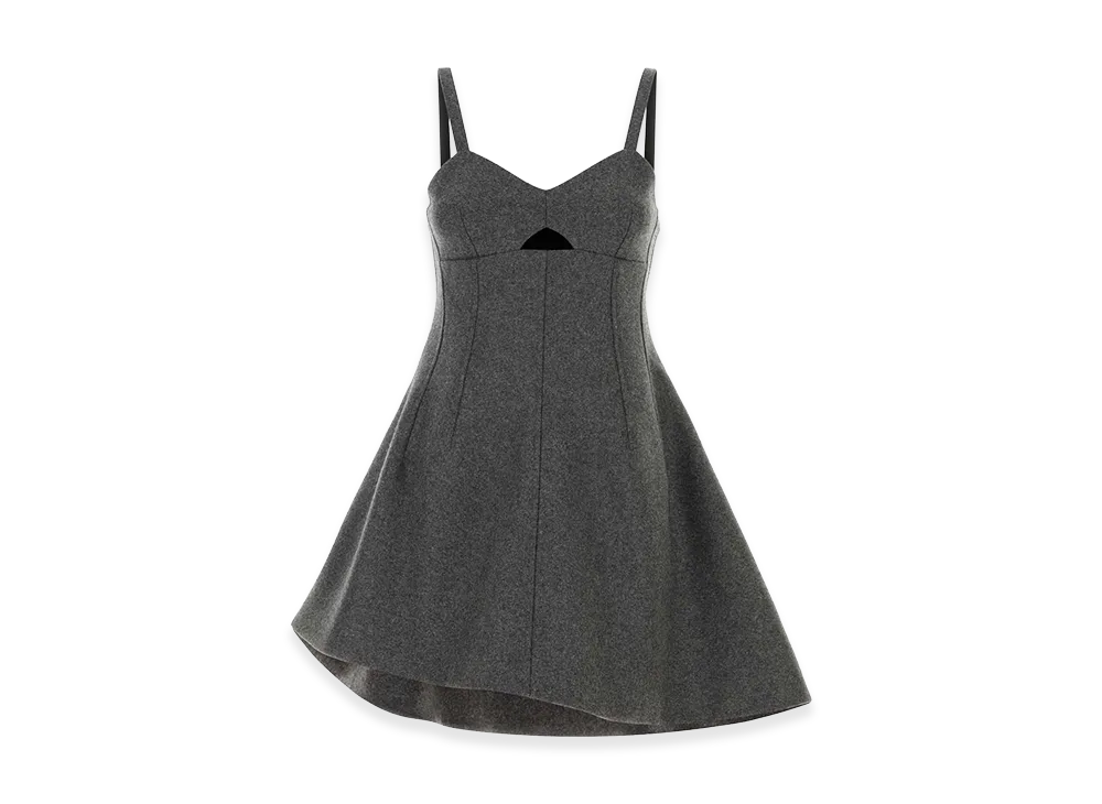 Jil Sander Women's Wool Mini Dress "Gray/Dark Grey"
