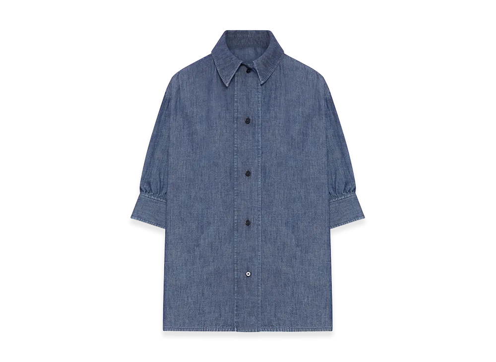 Jil Sander Women's Short-Sleeved Denim Shirt "Blue"