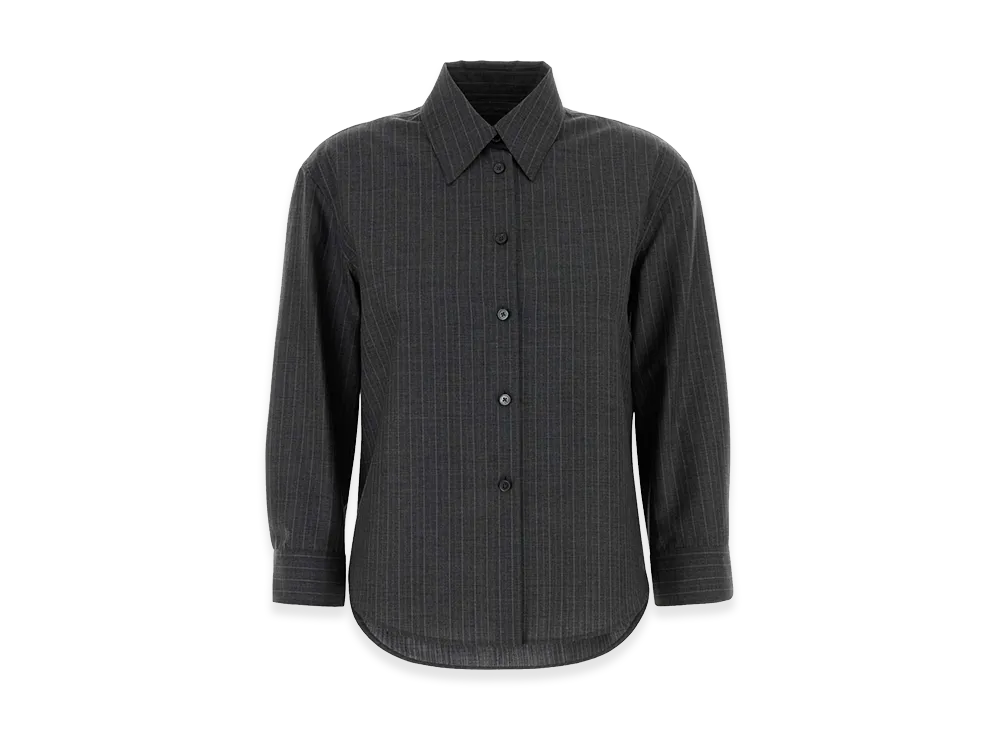 Jil Sander Women's Embroidered Wool Shirt "Gray"
