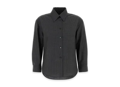 Jil Sander Women's Embroidered Wool Shirt "Gray"