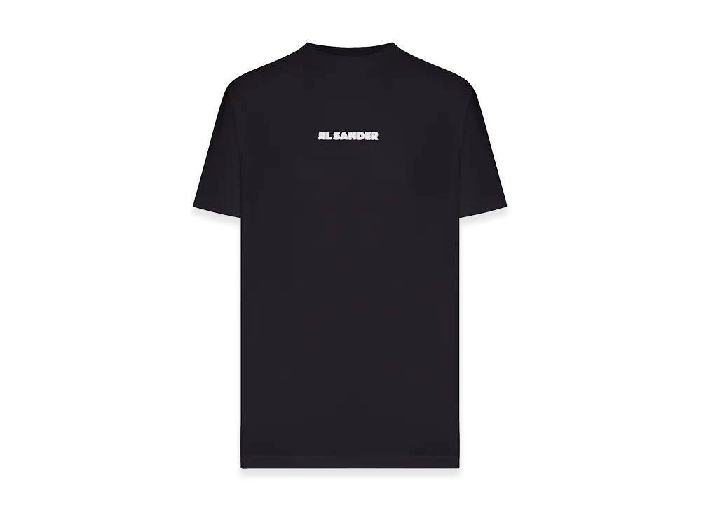 Jil Sander Women's Crew Neck Cotton T-Shirt With Logo "Black"