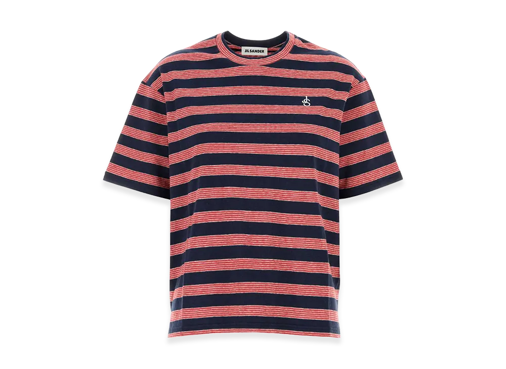 Jil Sander Women's Embroidered Cotton Oversize T-Shirt "Stripped"