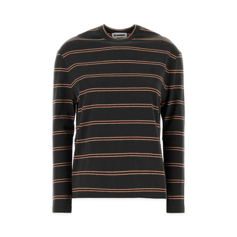 Jil Sander Embroidered Cotton T-Shirt "Gray"
