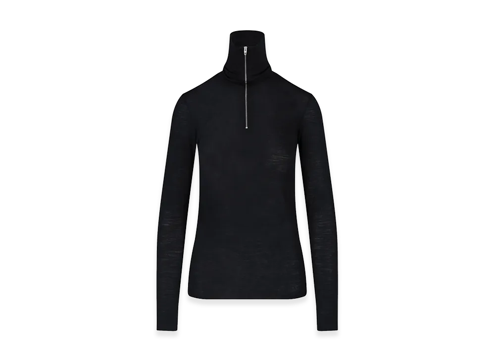 Jil Sander Women's Half-Zip Turtleneck Sweater "Black"