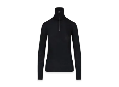 Jil Sander Women's Half-Zip Turtleneck Sweater "Black"