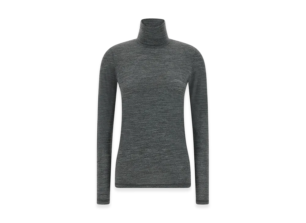 Jil Sander Women's High Neck Long Sleeve T-Shirt "Gray"