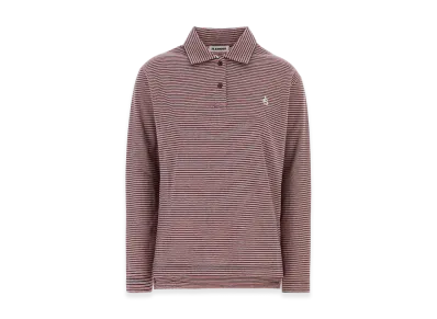 Jil Sander Women's Embroidered Cotton Oversize Polo Shirt "Stripped"