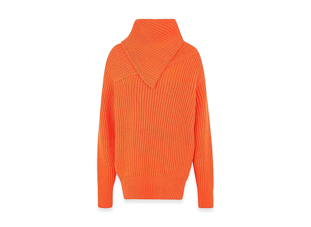 Jil Sander Women's Long Sleeves Foulard Neck Cardigan "Orange"
