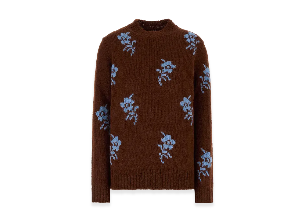Jil Sander Women's Embroidered Alpaca Blend Sweater "Brown"