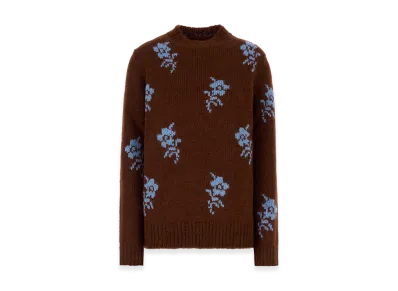Jil Sander Women's Embroidered Alpaca Blend Sweater "Brown"