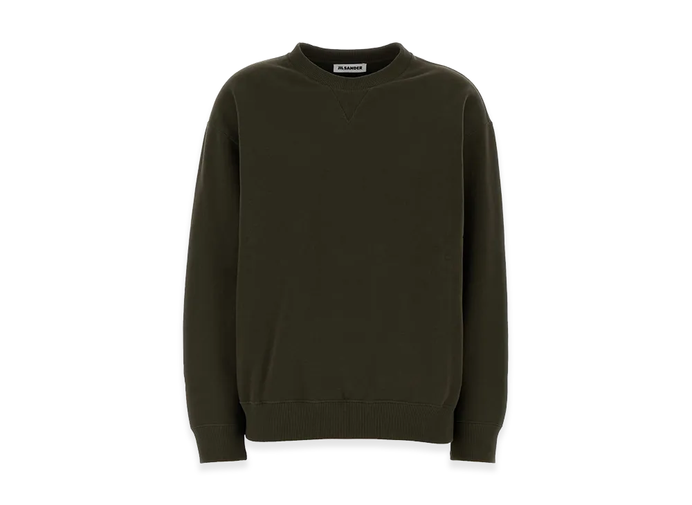 Jil Sander Women's Cotton Sweatshirt "Olive Green"