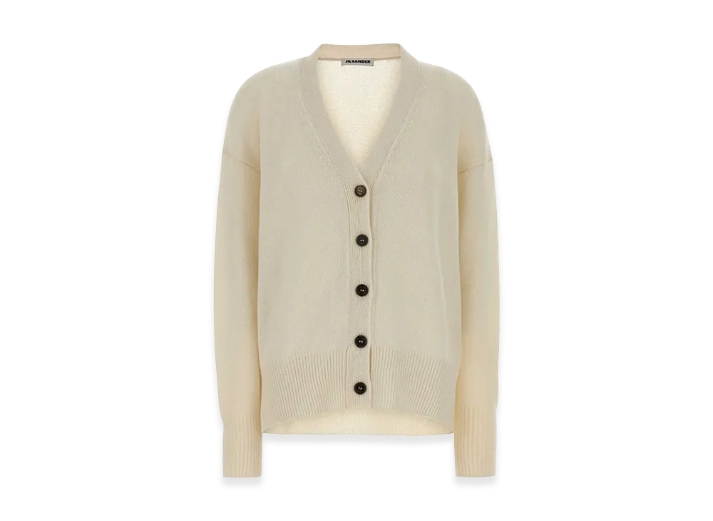 Jil Sander Women's Cashmere Oversize Cardigan "White/Ivory"