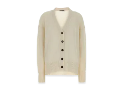Jil Sander Women's Cashmere Oversize Cardigan "White/Ivory"