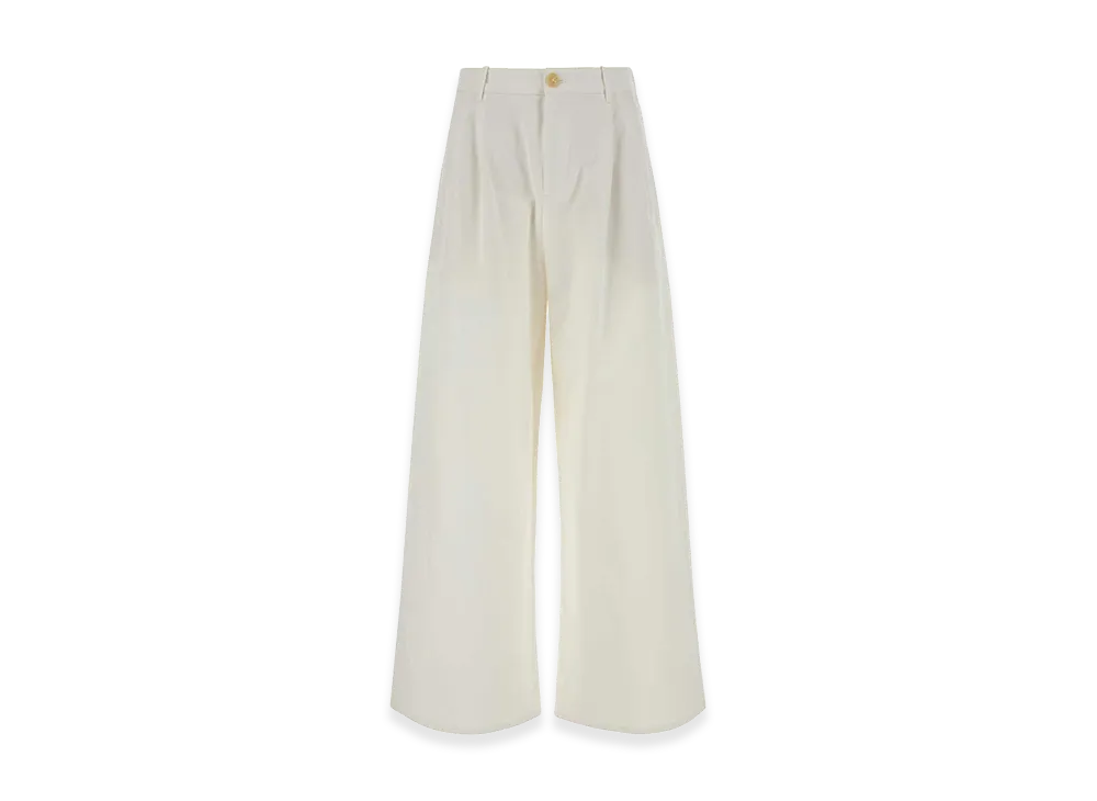 Jil Sander Women's Cotton Wide-Leg Pant "White"