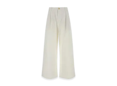 Jil Sander Women's Cotton Wide-Leg Pant "White"