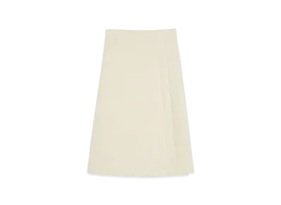 Jil Sander Wool Blend Wrap Skirt "Stone"