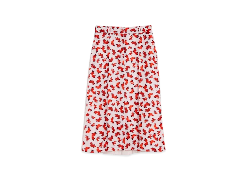 Jil Sander Fluid Viscose Printed Skirt "Raspberry Cream"