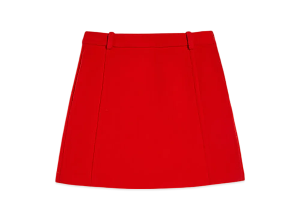 Jil Sander Wool Chevron Mini Skirt "Strawberry"