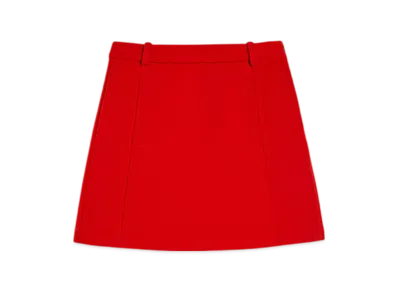 Jil Sander Wool Chevron Mini Skirt "Strawberry"