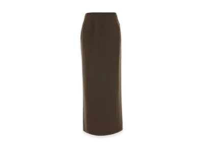 Jil Sander Women's Stretch Wool Blend Skirt "Bordeaux/Brown"
