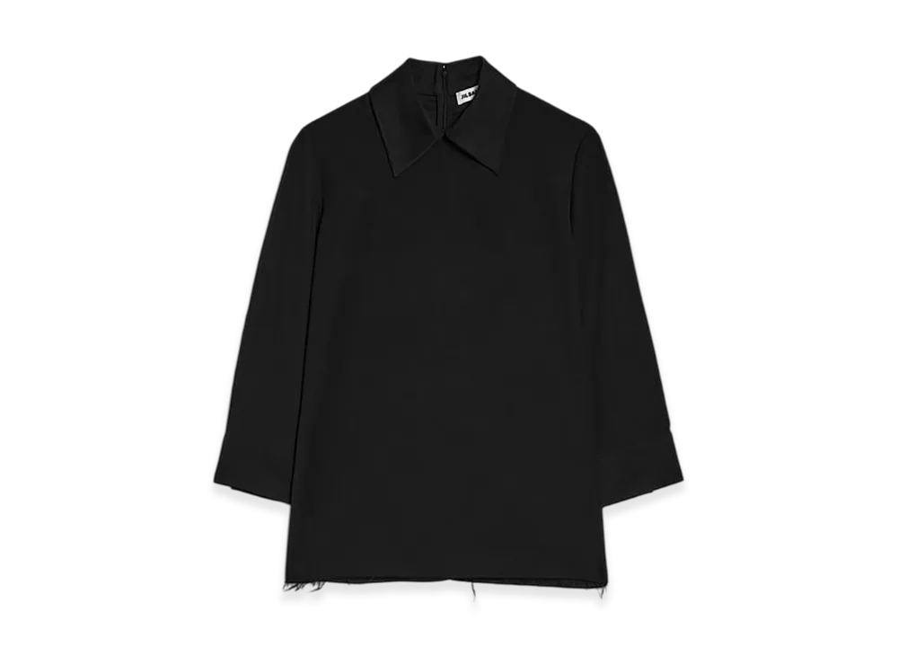 Jil Sander Wool Gabardine Shirt "Black"