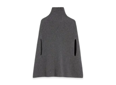 Jil Sander Midweight Wool High-Neck Cape "Koala"
