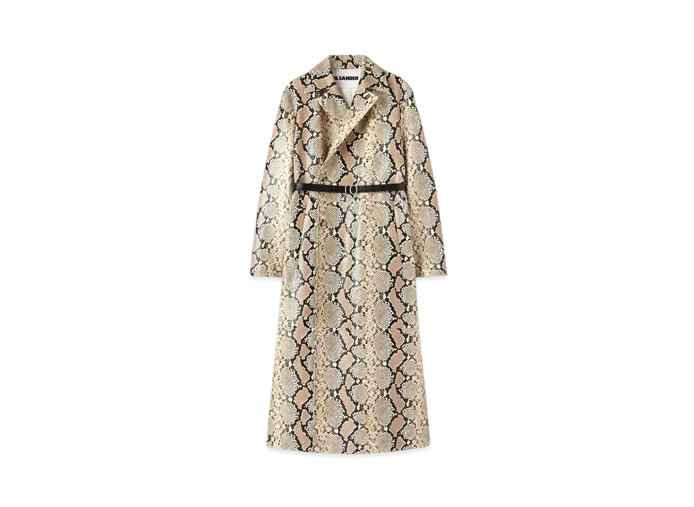 Jil Sander Women's Leather Coat "Hazelnut Mouline"