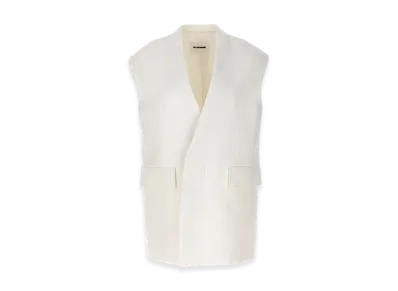 Jil Sander Women's Oversize Tailored Vest "White"