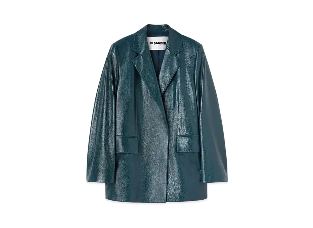Jil Sander Women's Leather Jacket "Forest Green"
