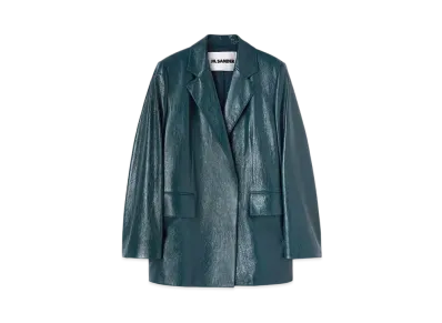Jil Sander Women's Leather Jacket "Forest Green"