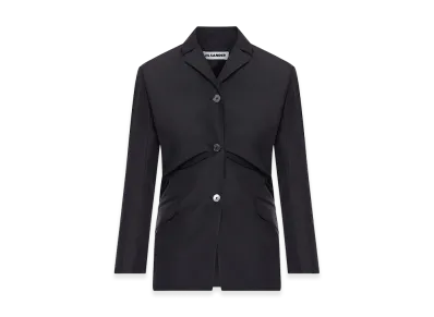 Jil Sander Women's Tailored Blazer In Technical Fabric With Back Draping "Black"