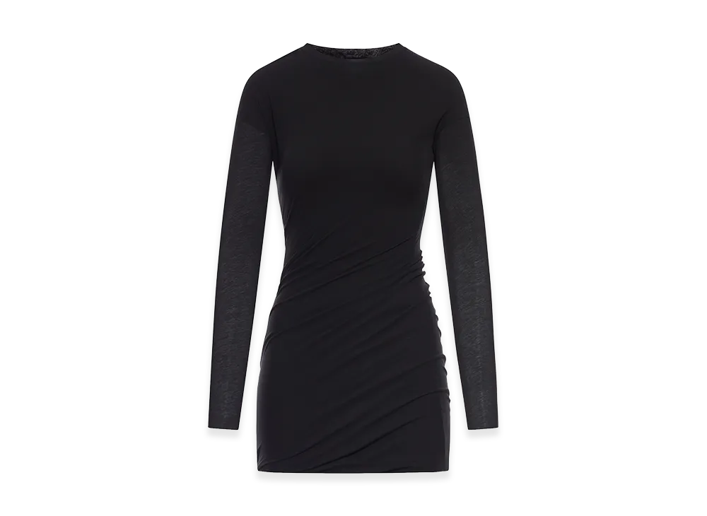 Jil Sander Women's Double-Layered Cotton Mini Dress "Black"