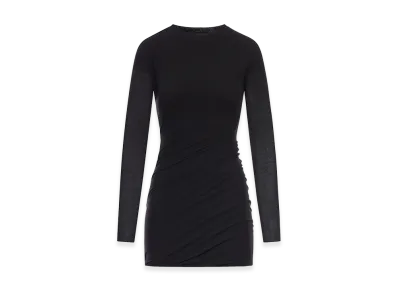 Jil Sander Women's Double-Layered Cotton Mini Dress "Black"