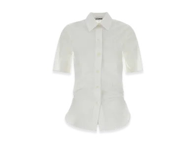 Jil Sander Women's Muslin Short Sleeve Shirt "White"