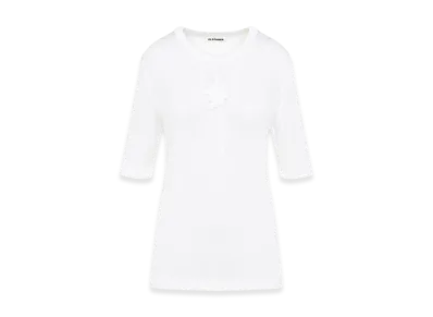Jil Sander Women's Flower Crochet T-Shirt "White"